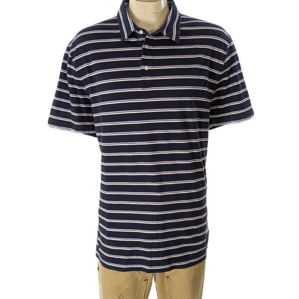 Brooks Brothers Supima Striped Short Sleeve Polo Shirt Sz XXL Original Fit EUC